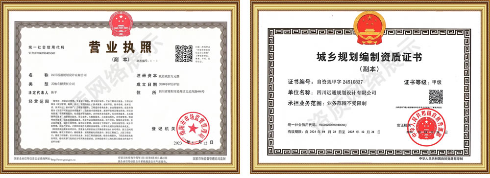 四川遠(yuǎn)通規(guī)劃設(shè)計有限公司資質(zhì)榮譽(yù)